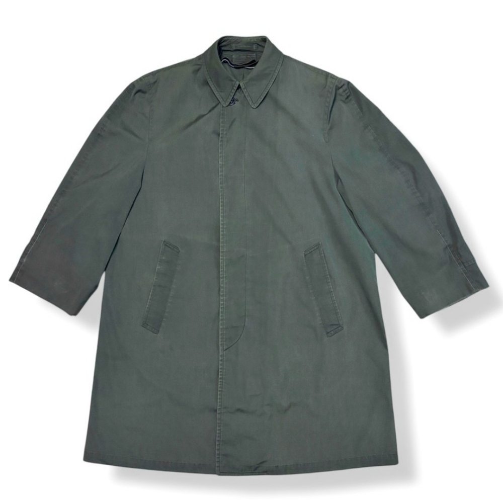 LONDON FOG Green Claeth Cloth Trench Coat VINTAGE 38 Short